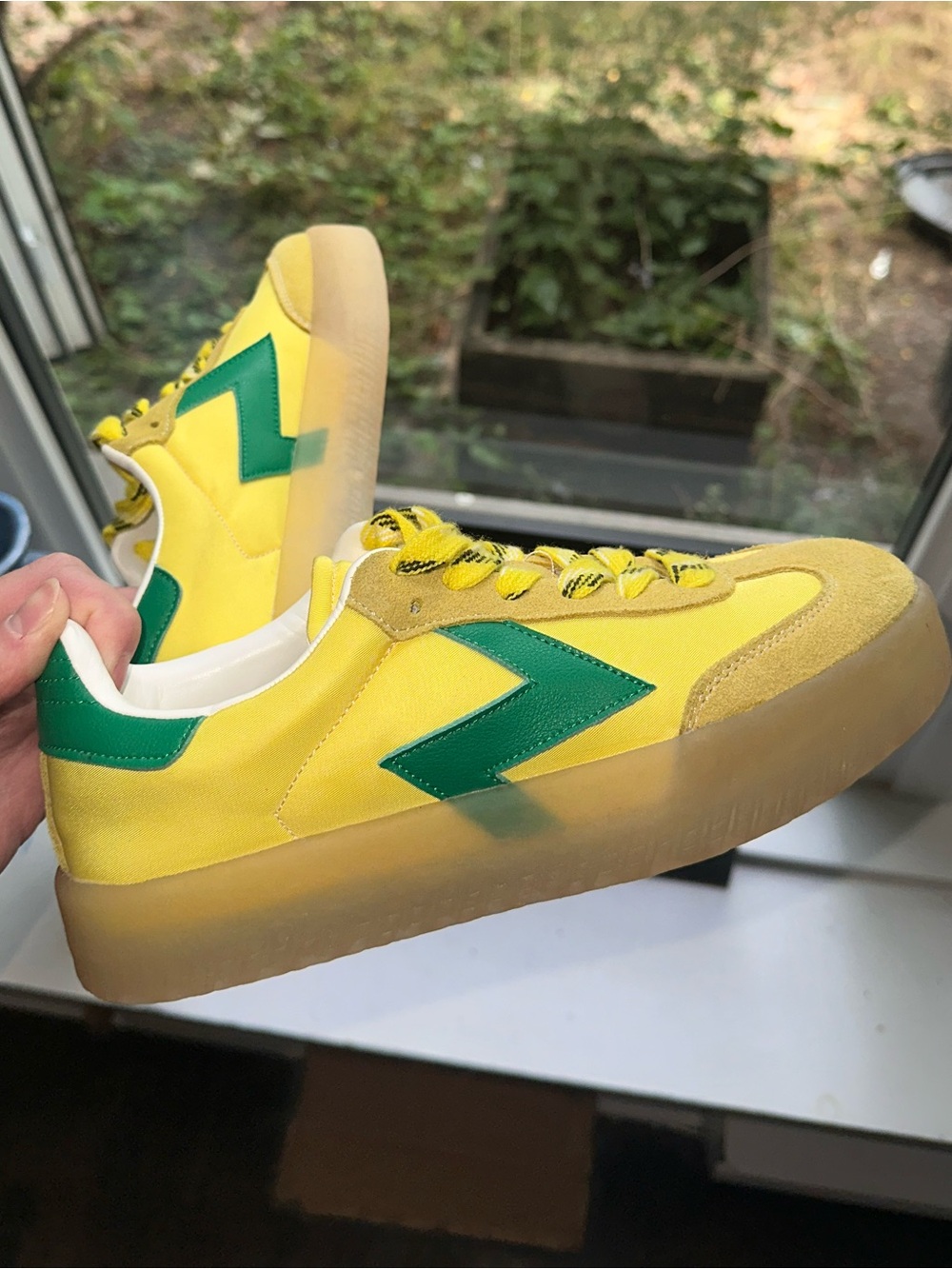 Aldo Yellow and Green Low-Top Sneakers
